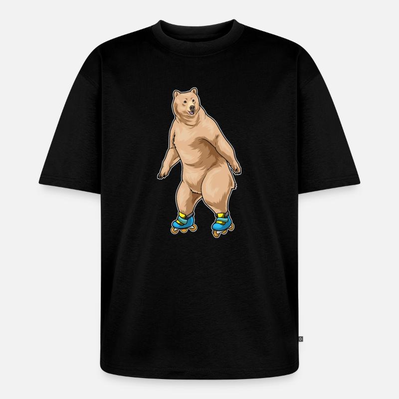 Bär Inline skating Inline skates - Unisex Premium Oversized Bio T-Shirt - Schwarz