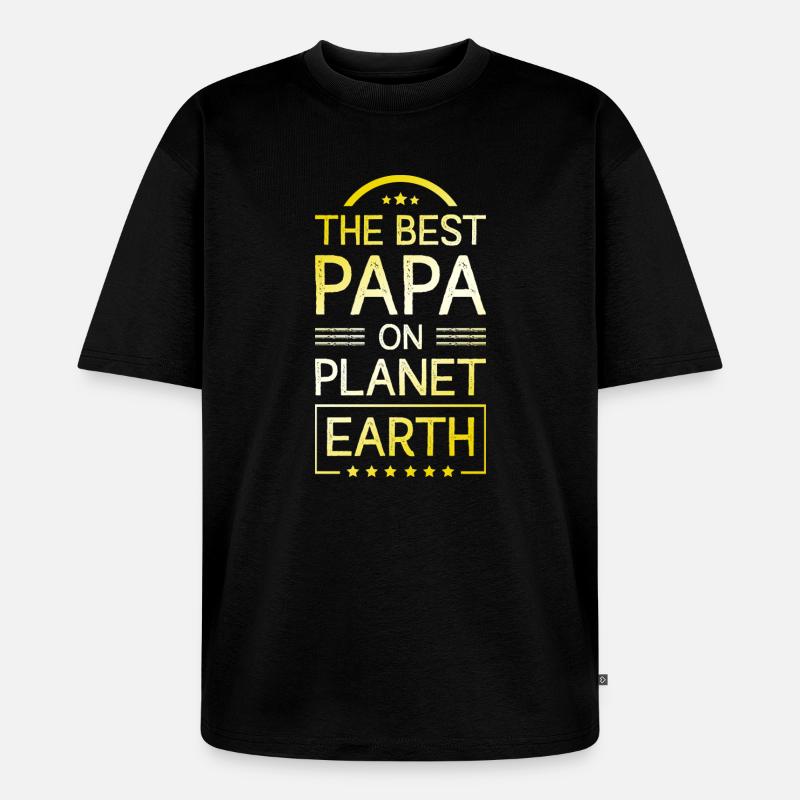 Der Beste Papa - Unisex Premium Oversized Bio T-Shirt - Schwarz