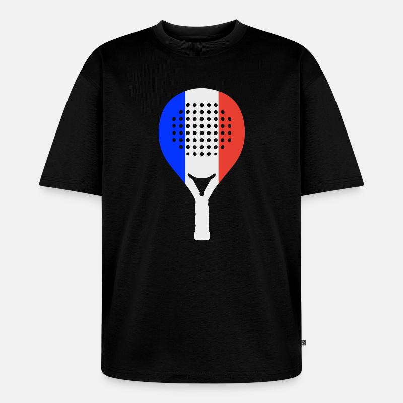 Padel-Frankreich - Unisex Premium Oversized Bio T-Shirt - Schwarz