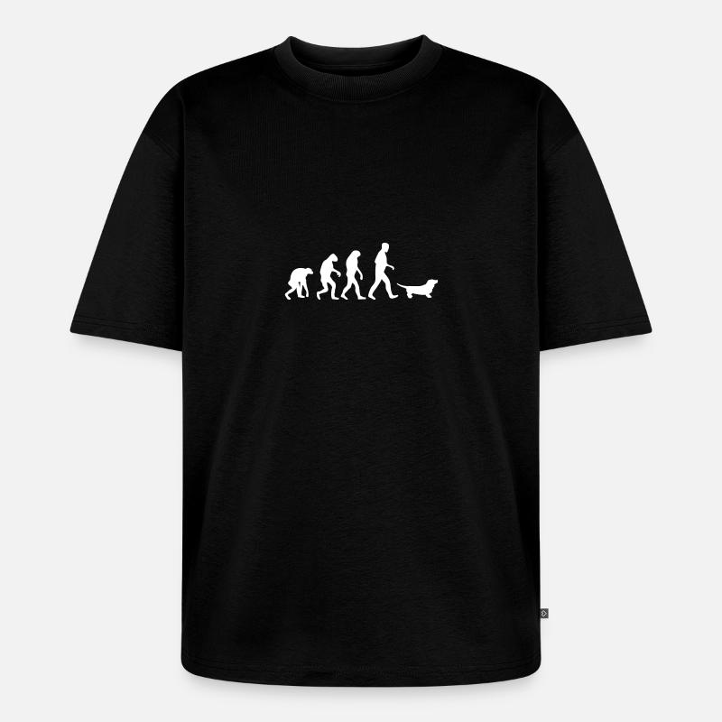 sausage dog evolution - Unisex Premium Oversized Organic T-Shirt - black
