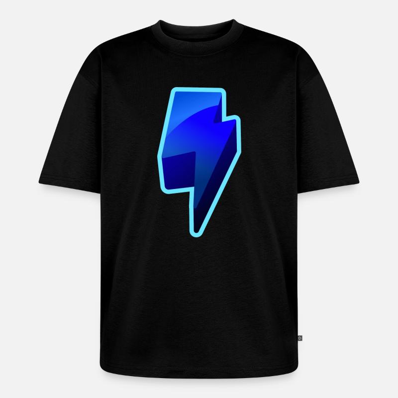 NeonBlitz Lightning Graphique Bleu - T-shirt Premium bio oversize Unisexe - noir