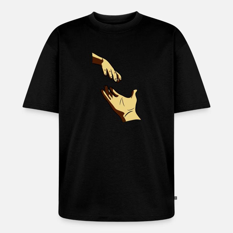Hand reichen geben - Unisex Premium Oversized Bio T-Shirt - Schwarz