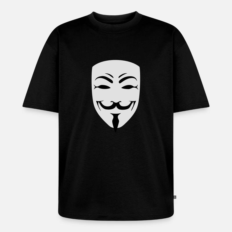 anonymous happy mask internet hack - Unisex Premium Oversized Bio T-Shirt - Schwarz