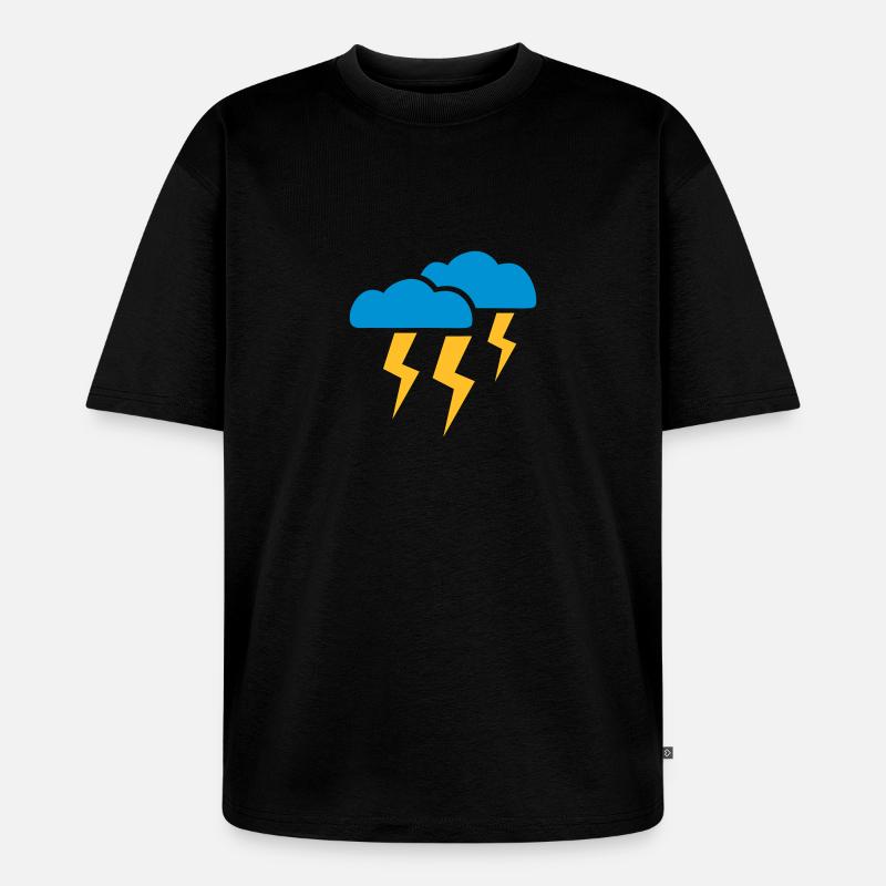 Gewitter - Unisex Premium Oversized Bio T-Shirt - Schwarz