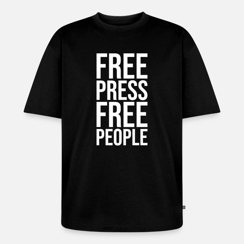 Libres de presse, libres de peuple - T-shirt Premium bio oversize Unisexe - noir