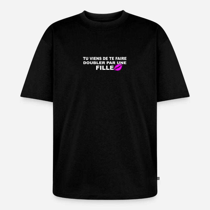 Verdoppeln Sie sich - Unisex Premium Oversized Bio T-Shirt - Schwarz