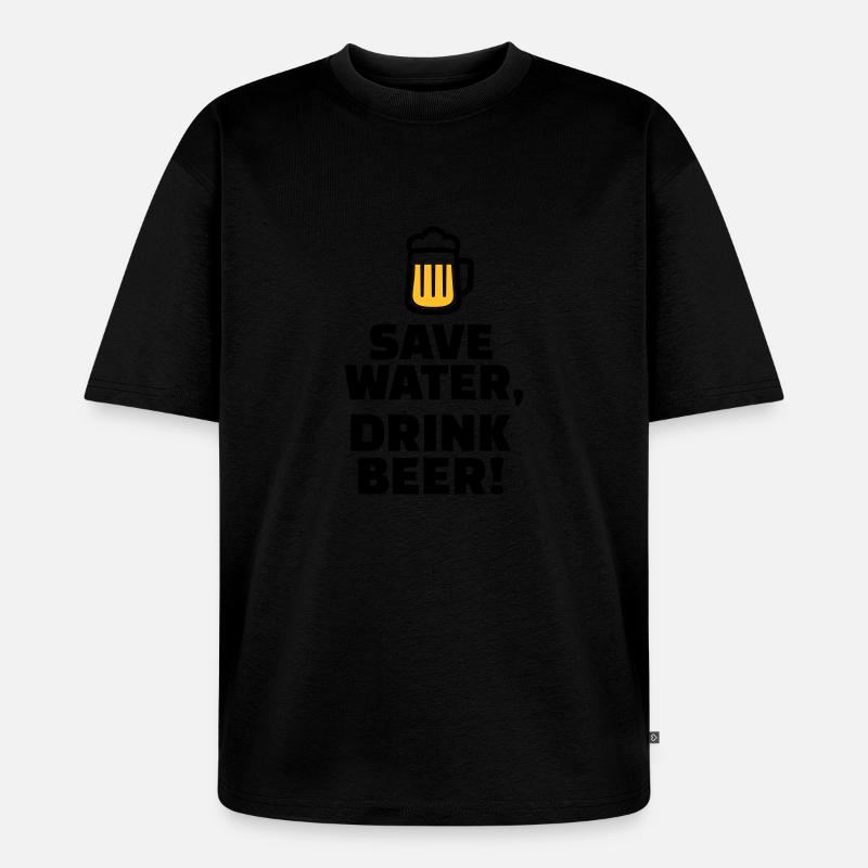 Bier - Unisex Premium Oversized Bio T-Shirt - Schwarz
