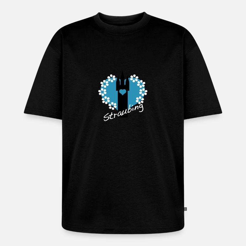 i love straubing - Unisex Premium Oversized Bio T-Shirt - Schwarz