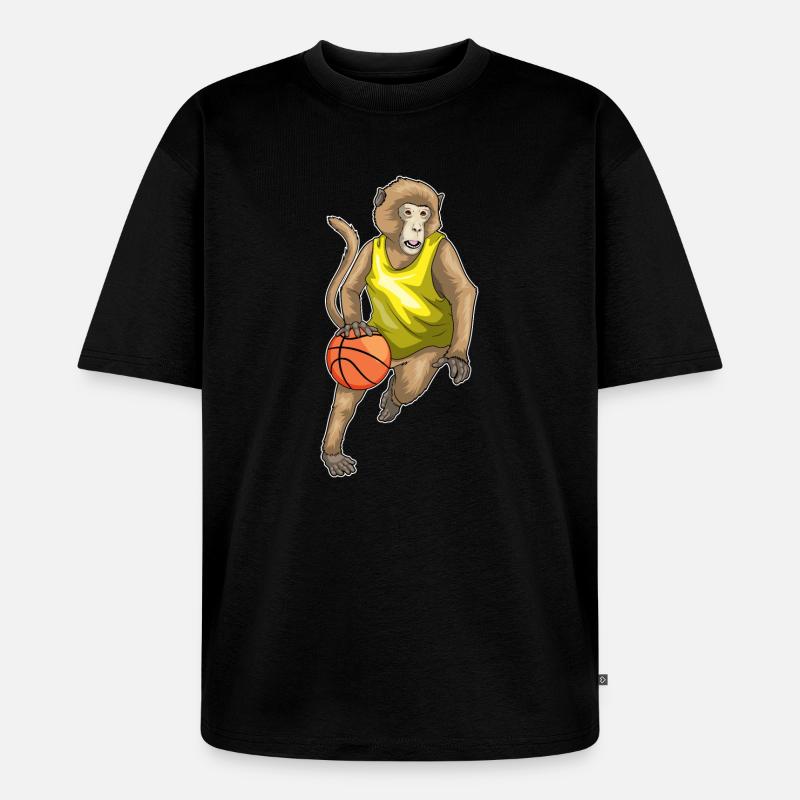 Singe Basketteur Basketteur - T-shirt Premium bio oversize Unisexe - noir