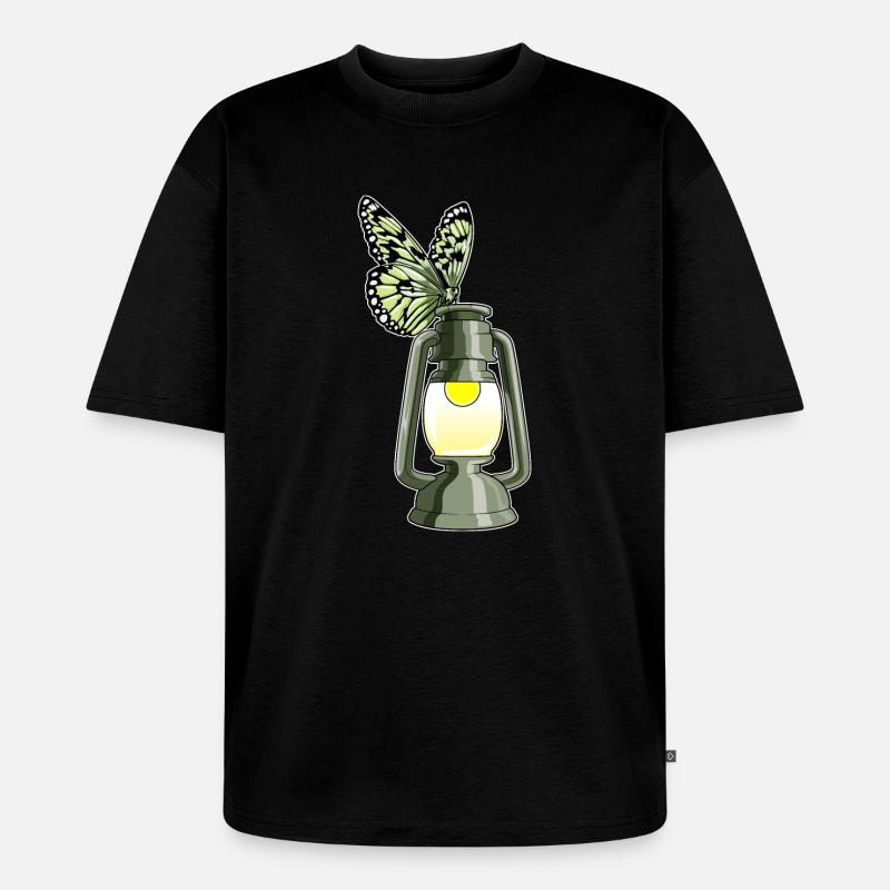 Lanterne Papillon - T-shirt Premium bio oversize Unisexe - noir