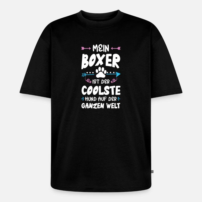 boxer hund spruch - Unisex Premium Oversized Bio T-Shirt - Schwarz