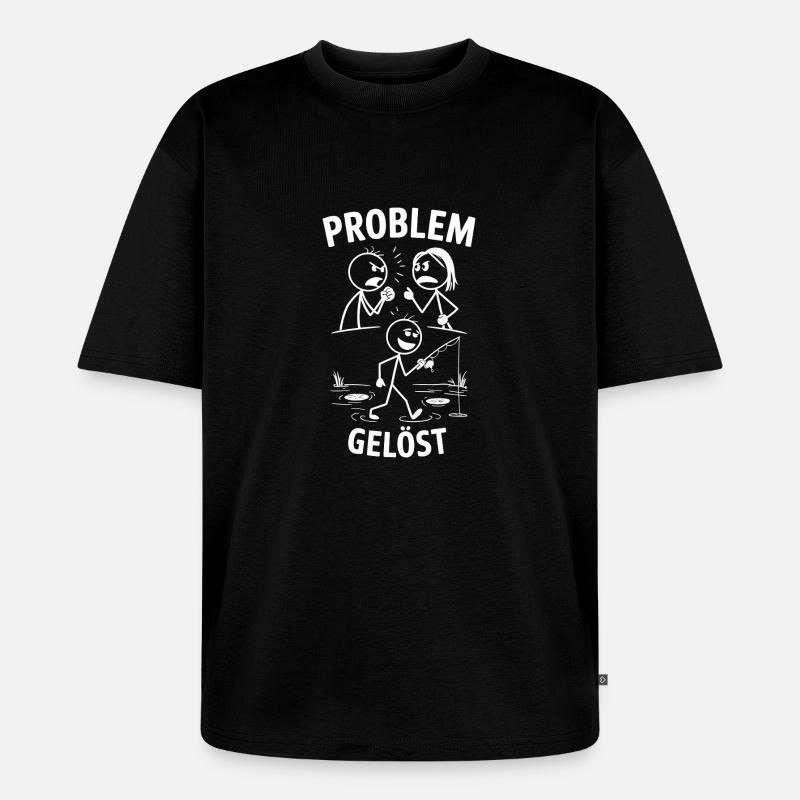 Problem? Ab ans Wasser! - Unisex Premium Oversized Bio T-Shirt - Schwarz