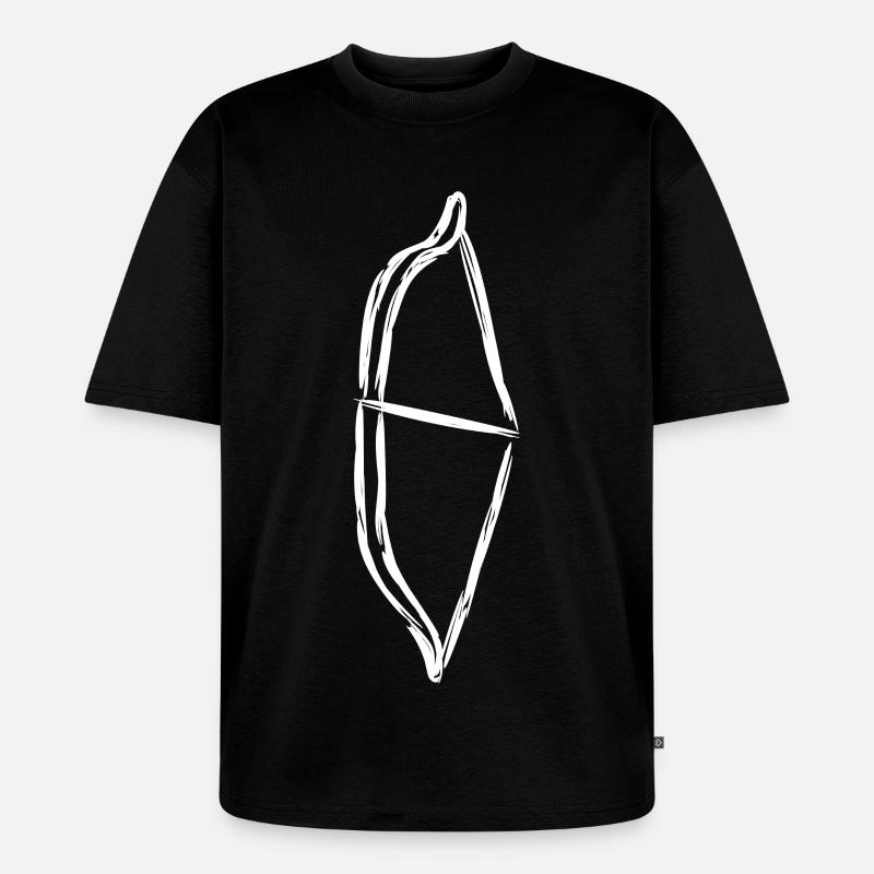 Bogen Skizze - Unisex Premium Oversized Bio T-Shirt - Schwarz