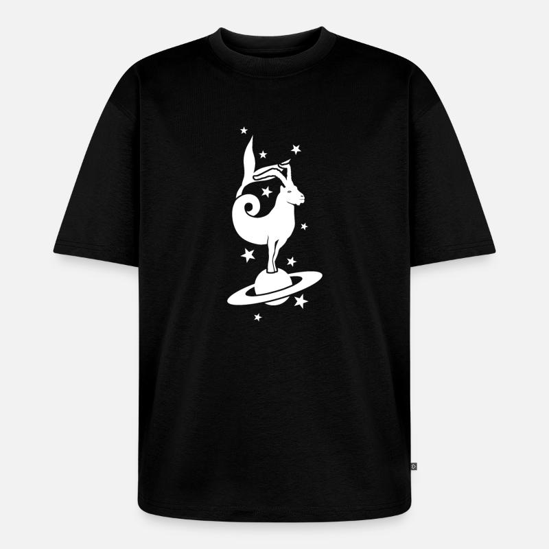 Steinbock Sternzeichen des Tierkreises - Unisex Premium Oversized Bio T-Shirt - Schwarz