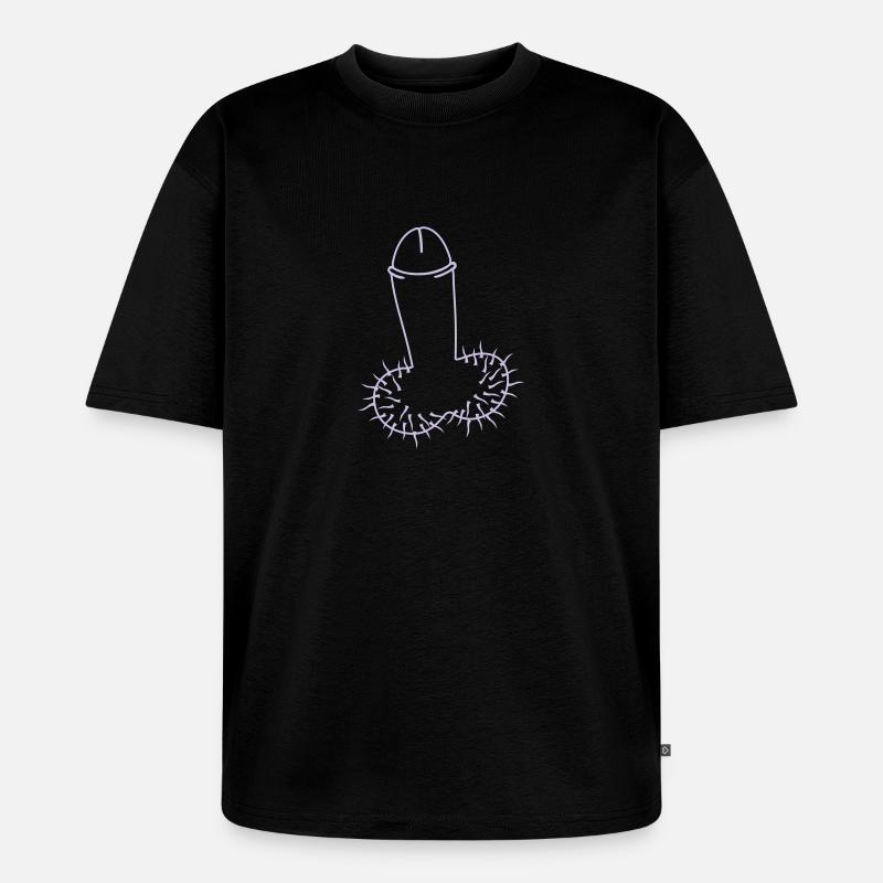 lustiger Pimmel witziger Penis - Unisex Premium Oversized Bio T-Shirt - Schwarz