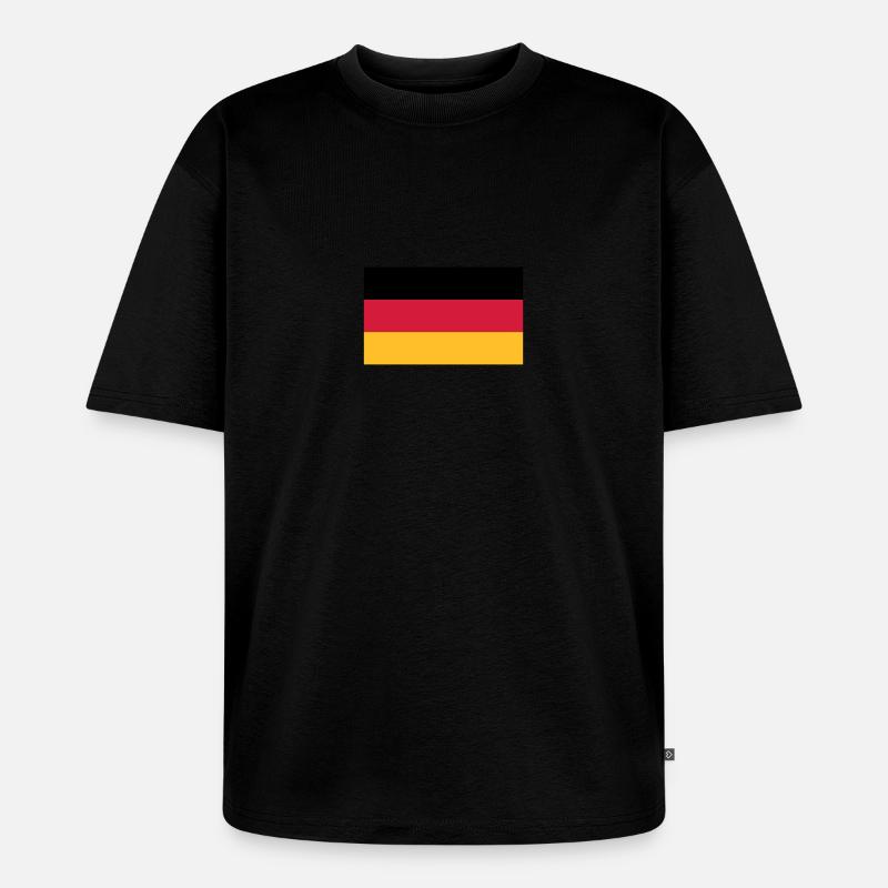 Deutschlandfahne - Unisex Premium Oversized Bio T-Shirt - Schwarz
