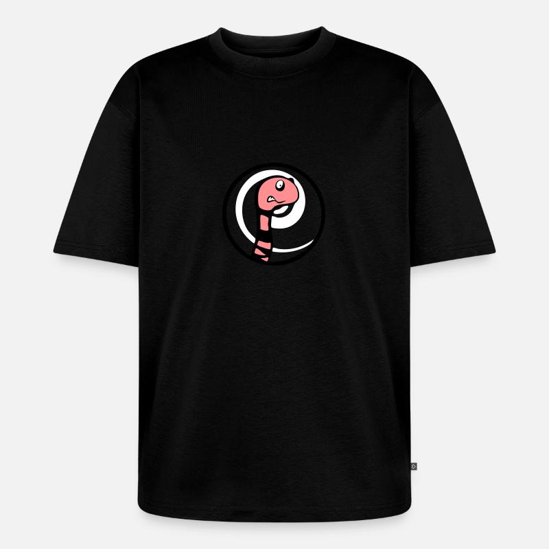 Regenwurm "Ragnar" - Unisex Premium Oversized Bio T-Shirt - Schwarz