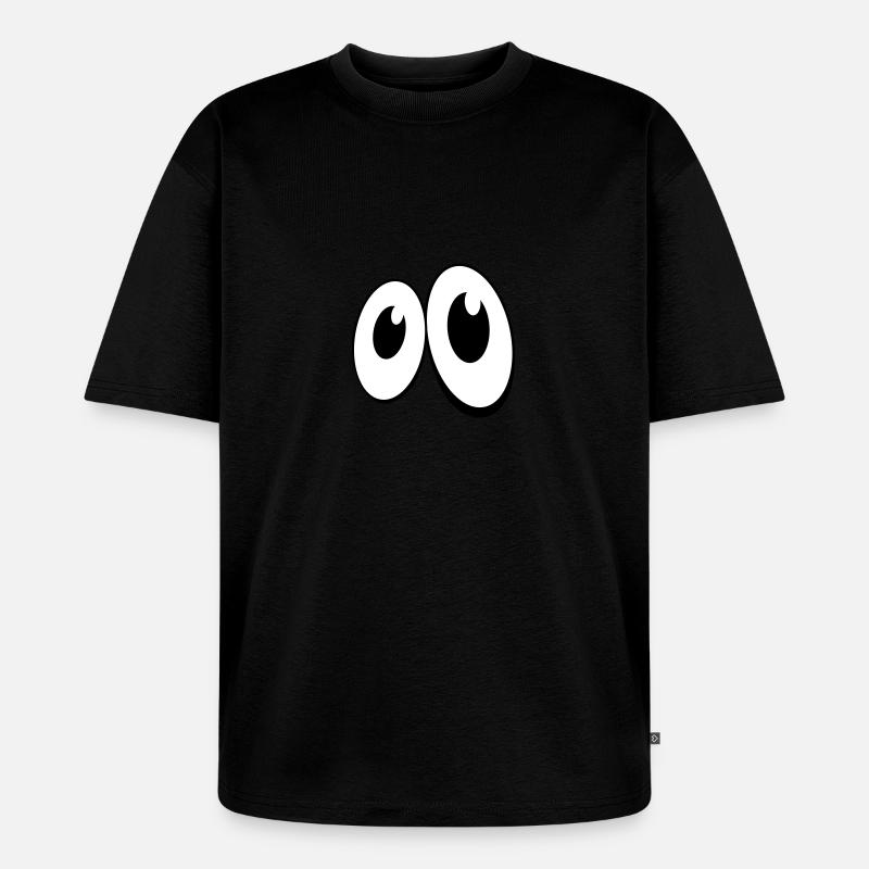 Augen Comic-Style (1c) - Unisex Premium Oversized Bio T-Shirt - Schwarz