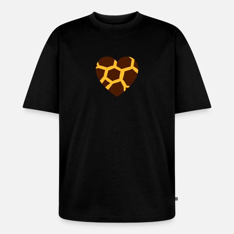 herz_giraffe - Unisex Premium Oversized Bio T-Shirt - Schwarz