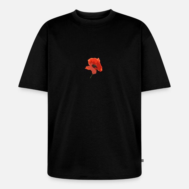 Mohn Blume - Unisex Premium Oversized Bio T-Shirt - Schwarz