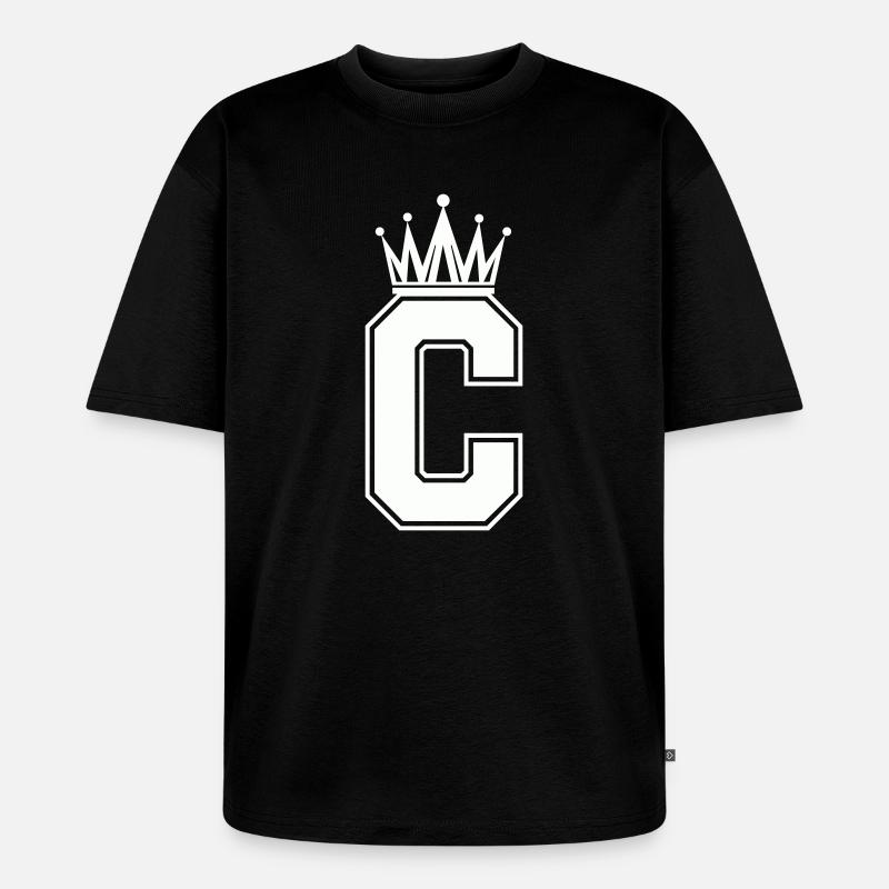 Buchstabe C - Unisex Premium Oversized Bio T-Shirt - Schwarz