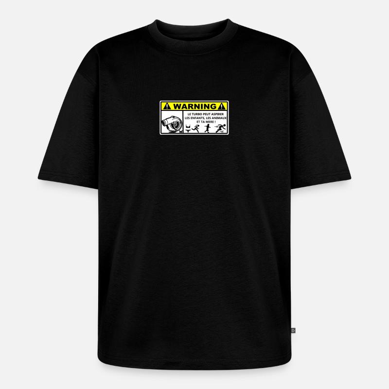 Warnung - Unisex Premium Oversized Bio T-Shirt - Schwarz