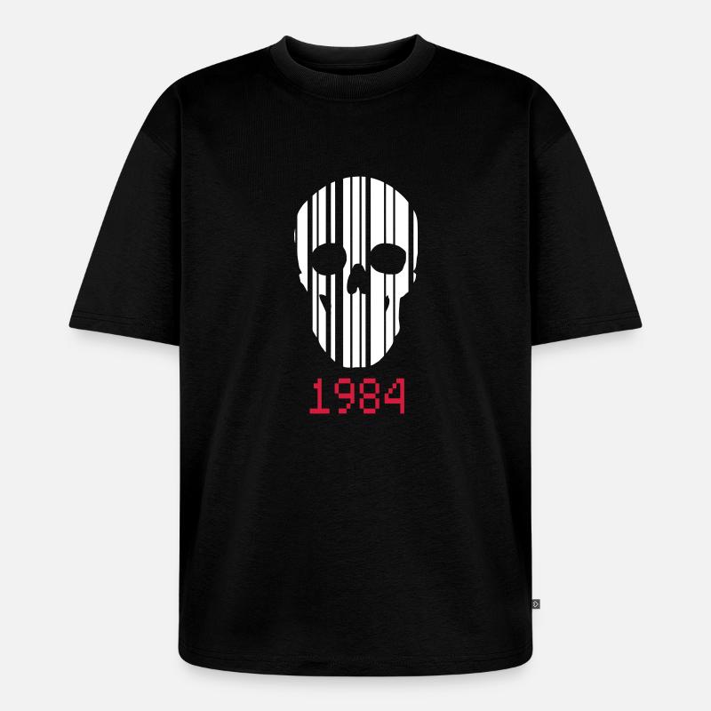 code à barres Crâne 1984 - T-shirt Premium bio oversize Unisexe - noir