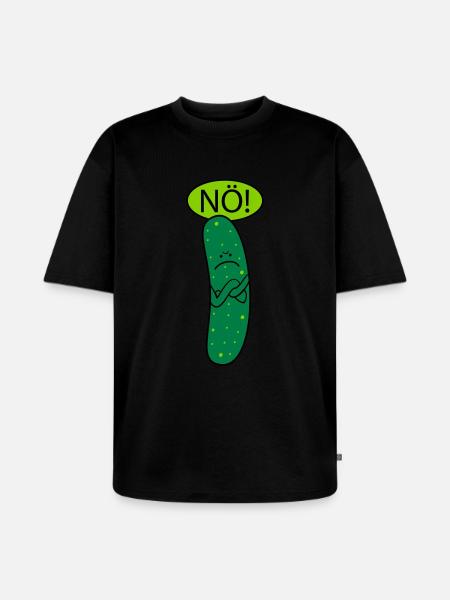 Saure Gurke (b) - Unisex Premium Oversized Bio T-Shirt - Schwarz