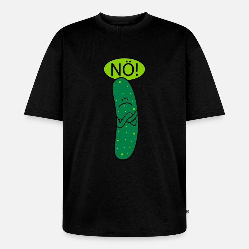 Saure Gurke (b) - Unisex Premium Oversized Bio T-Shirt - Schwarz