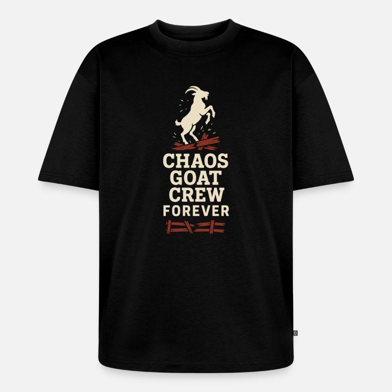Gremlin Goat Chaos Crew Geschenk Crazy - Unisex Premium Oversized Bio T-Shirt - Schwarz