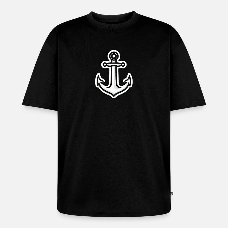 Anker Sticker einfach - Unisex Premium Oversized Bio T-Shirt - Schwarz