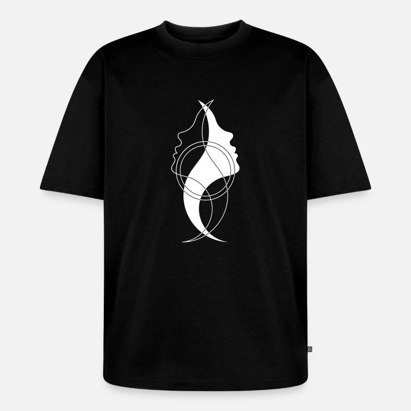 Face - Abstract Face - Unisex Premium Oversized Bio T-Shirt - Schwarz