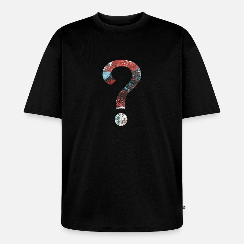 Abstract Question Mark - Unisex Premium Oversized Bio T-Shirt - Schwarz