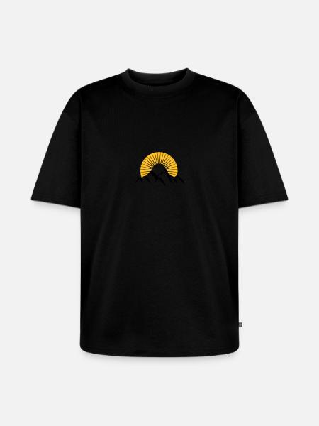 Beautiful mountains with Sun - Unisex Premium Oversized Organic T-Shirt - black