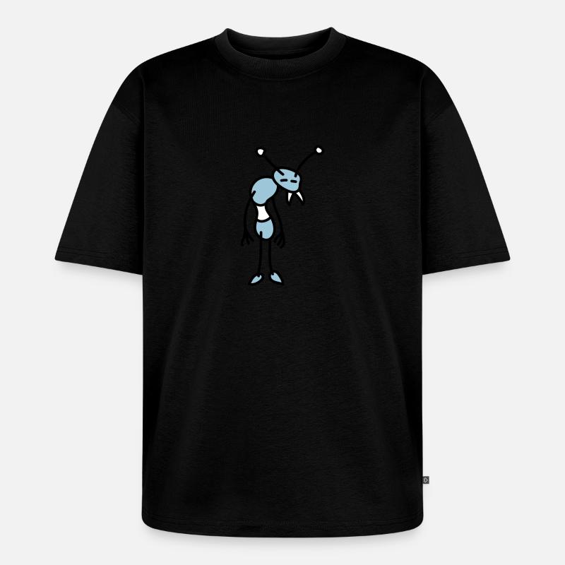 sad_bug_3c - Unisex Premium Oversized Bio T-Shirt - Schwarz
