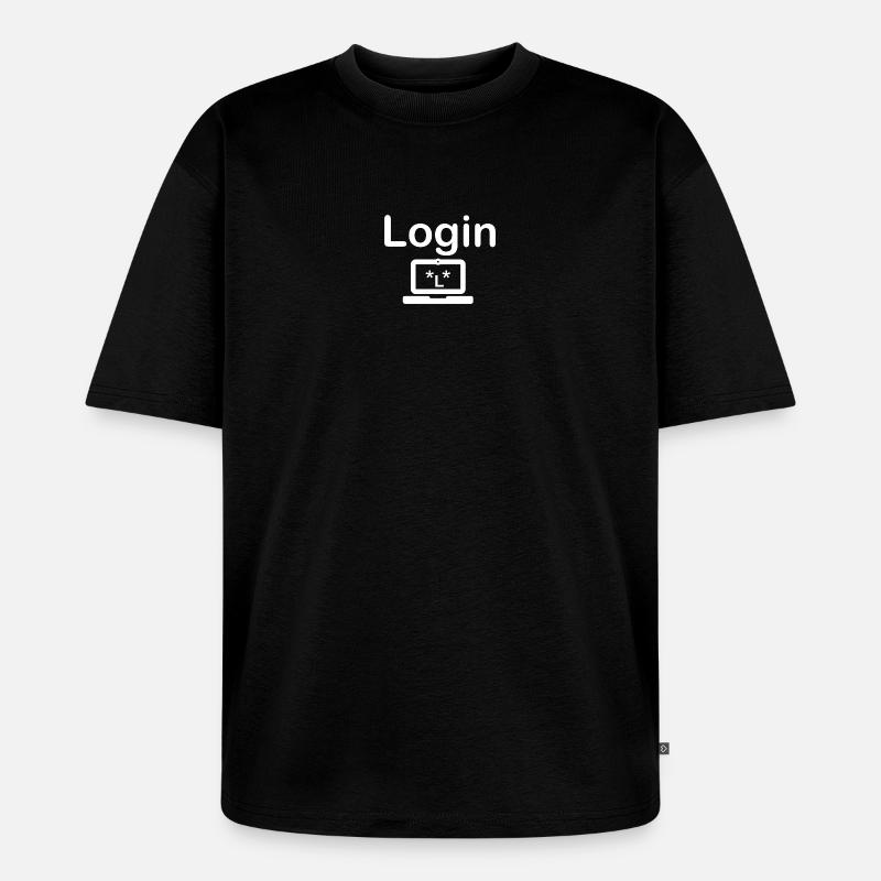 Login Computer Design - Unisex Premium Oversized Bio T-Shirt - Schwarz