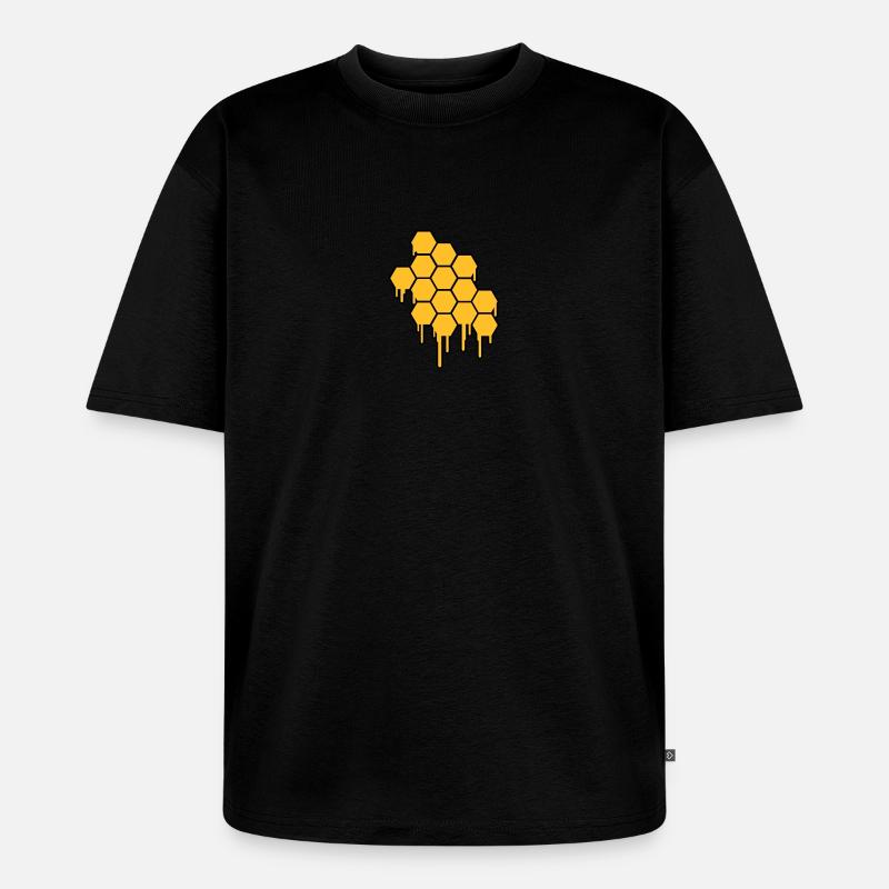 Honeycombs Pattern - Unisex Premium Oversized Organic T-Shirt - black