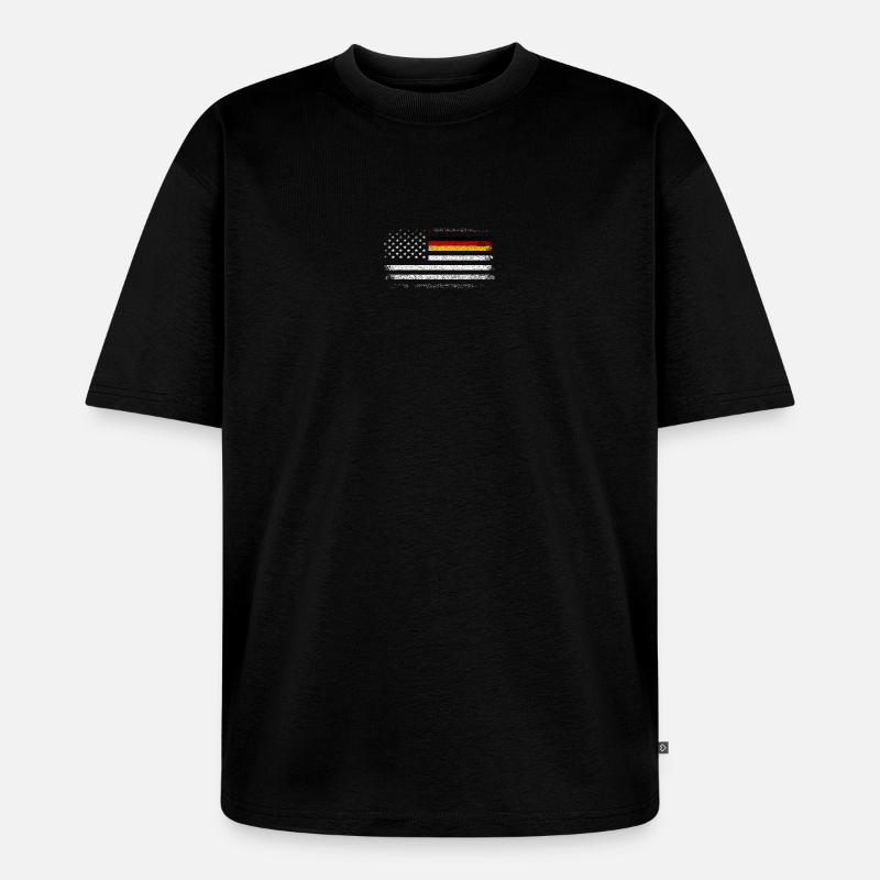 Distressed US German Flag Blend - Unisex Premium Oversized Organic T-Shirt - black