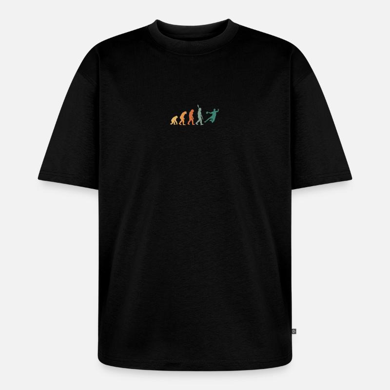 Evolution Handball Retro - Unisex Premium Oversized Bio T-Shirt - Schwarz