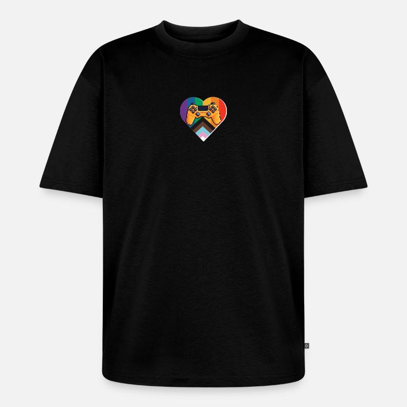 Pride Gaming Controller - Unisex Premium Oversized Organic T-Shirt - black