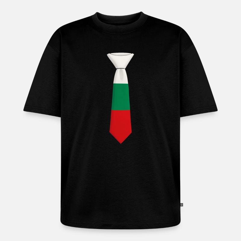 Cravate Bulgarie – Conception du drapeau - T-shirt Premium bio oversize Unisexe - noir