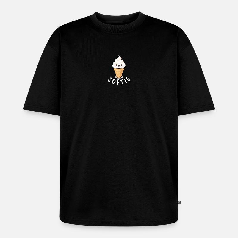 Softie Softeis Liebe Minimal Statement - Unisex Premium Oversized Bio T-Shirt - Schwarz