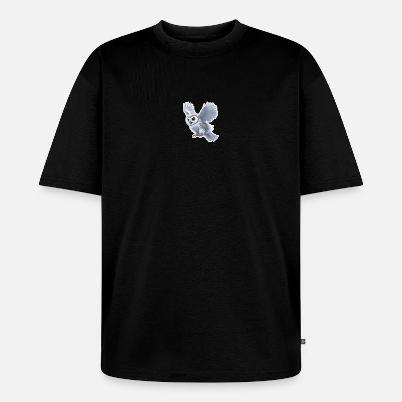Eulenflug Sticker - Unisex Premium Oversized Bio T-Shirt - Schwarz