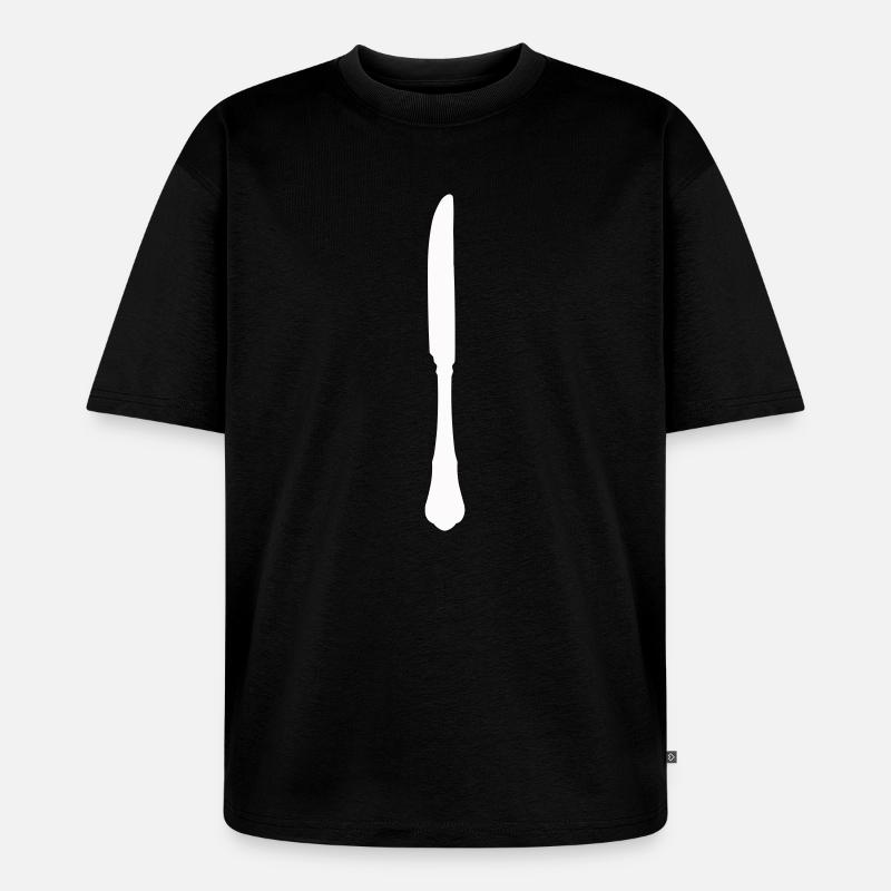 besteck_messer - Unisex Premium Oversized Bio T-Shirt - Schwarz