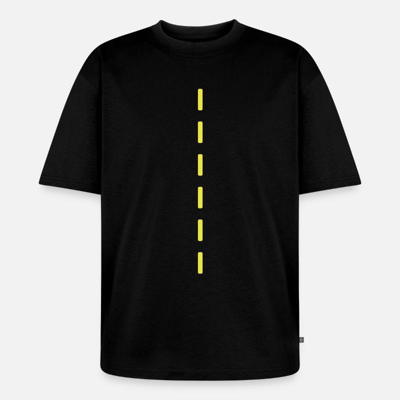 Strichellinie / dashed (1c) - Unisex Premium Oversized Bio T-Shirt - Schwarz