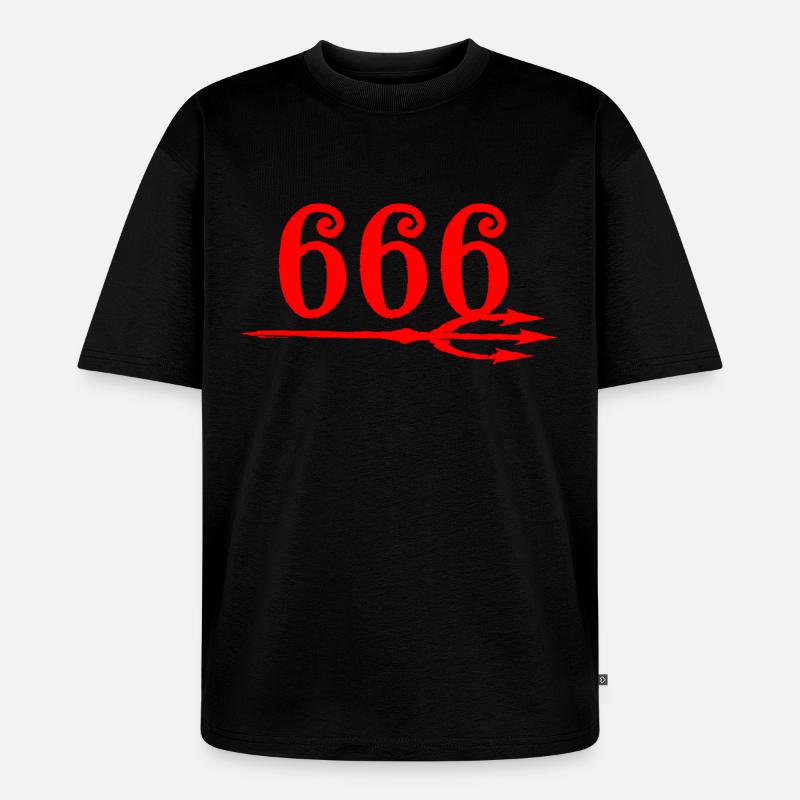666 Devils Trident - T-shirt Premium bio oversize Unisexe - noir