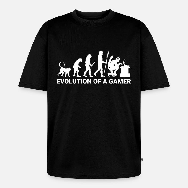 Evolution Gamer - Unisex Premium Oversized Bio T-Shirt - Schwarz