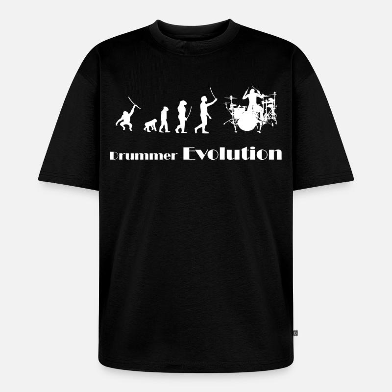 Evolution Drummer - Unisex Premium Oversized Bio T-Shirt - Schwarz