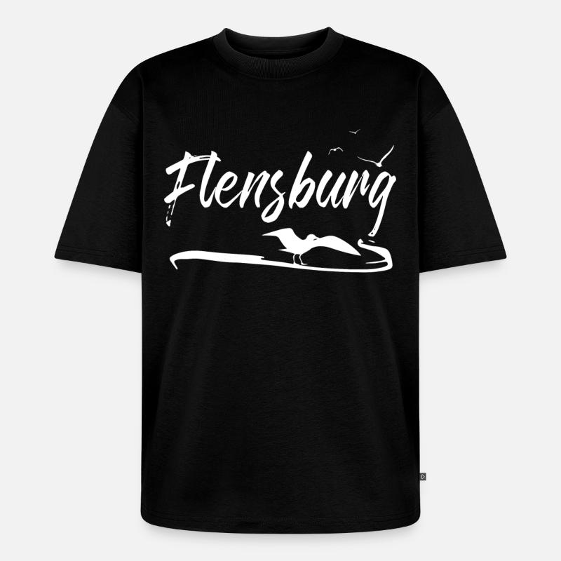 Flensburg Möwe - Unisex Premium Oversized Bio T-Shirt - Schwarz