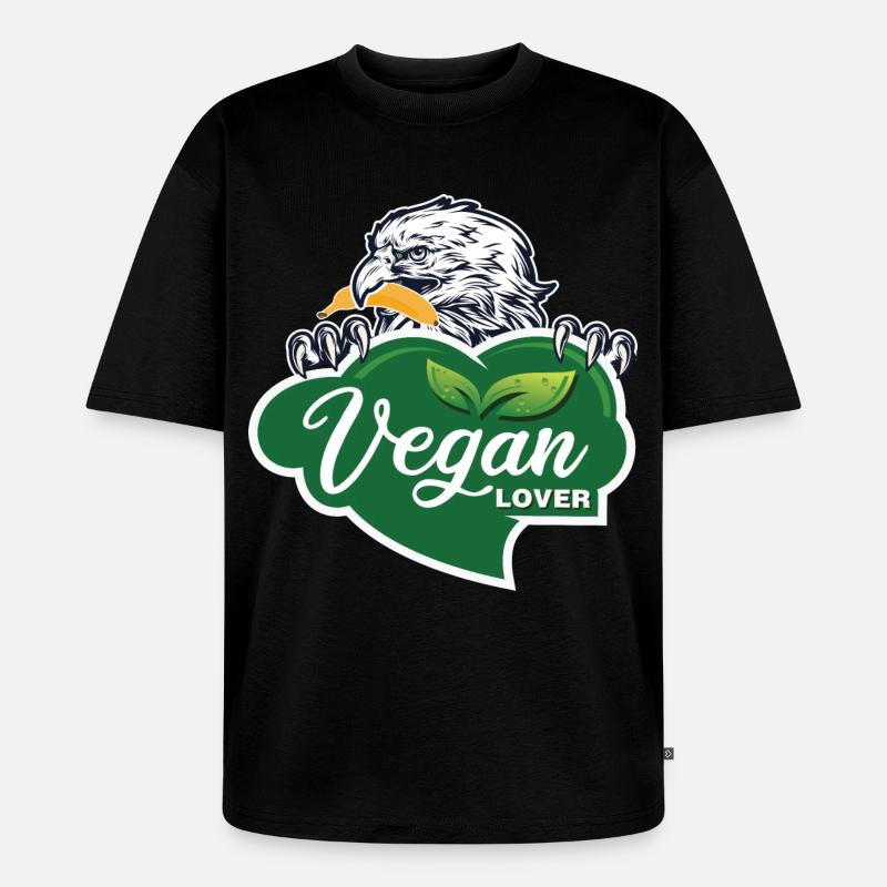 Vegan Lover Eagle Graphique - T-shirt Premium bio oversize Unisexe - noir